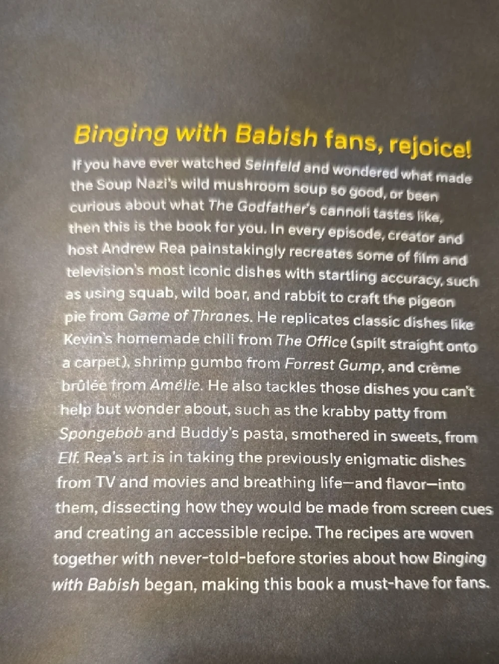 Source Unknown Binging with Babish Hardcover — Black and Orange